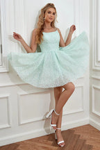 Sparkly Spaghetti Straps Prom Dresses SYH102