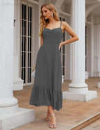 Numbersea  Spaghetti Strap Chiffon Bridesmaid Dress Ankle Length Formal A Line Cocktail Party Homecoming Dress for Juniors  SEA28028