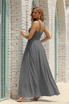 Numbersea Women Halter Chiffon Bridesmaid Dress A-line Long Formal Prom Gown SEA28015