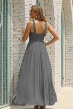Numbersea Women Halter Chiffon Bridesmaid Dress A-line Long Formal Prom Gown SEA28015