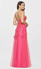 Strapless Hot Pink Prom Sweetheart Dresses VMP78