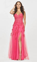 Strapless Hot Pink Prom Sweetheart Dresses VMP78