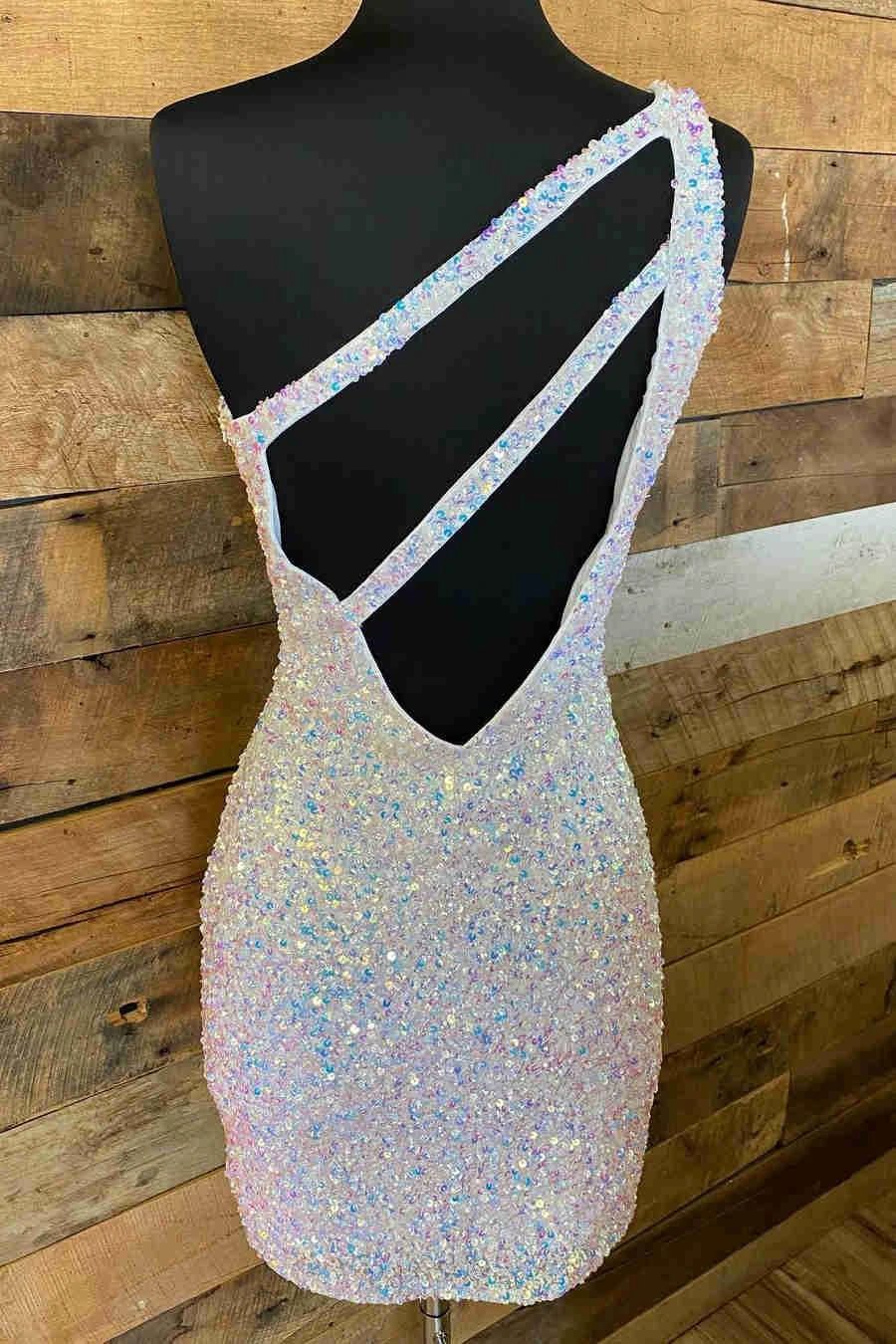 Stunning Hot Pink Sequins Homecoming Dress SYH19