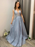 Elegant A-line V Neck Evening Dress Fashion Prom Gown Y6456