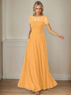 Dark Navy A-Line Boatneck Sequins Chiffon Dress