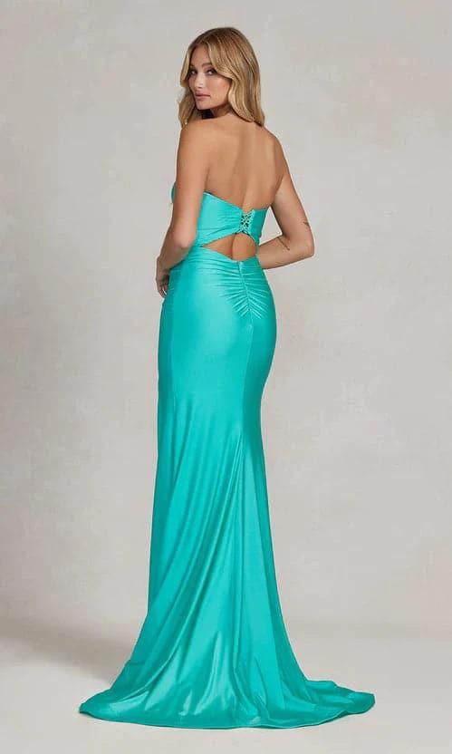 Sunnderly Atlantic Blue Prom Dress Sweetheart Strapless Formal Dress SYP45
