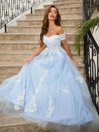 Tulle Applique Off-the-Shoulder Prom Dresses SYP165