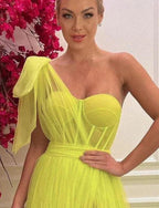 Prom Dresses with One Shoulder Slit in Prom Dress SYP12