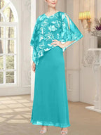 Long Glitter Mesh Dress with Novelty Asymmetric Overlay Bodice
