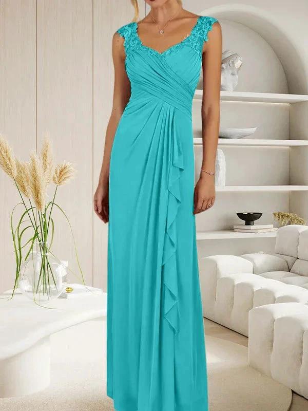 Champagne A-Line Sweetheart Neckline Pleated Mesh Dress