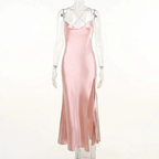 Sexy Pink Mermaid Long Prom Dress,Backless Pink Evening Dress  Y1933