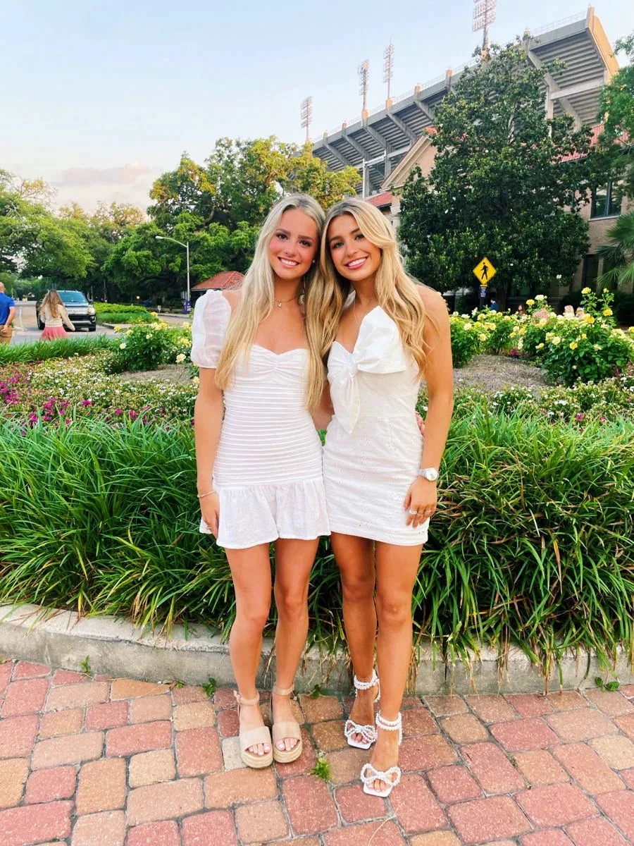 Lovely White Homecoming Dress White Graduation Dress Y2111