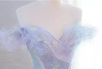Purple Off Shoulder Sequin Tulle Long Prom Dress Purple Formal Evening Dresses Y4659