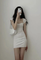 White Dress Summer Dress Sexy White Homecoming Dress Y1467