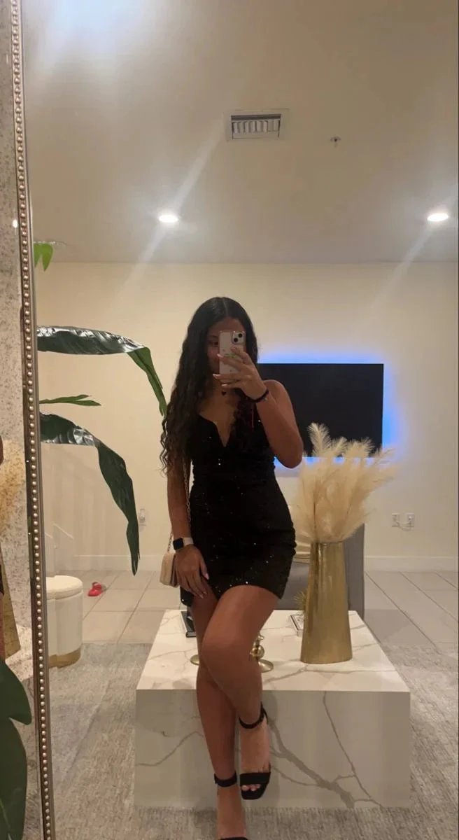 Sparkly Black Dress Sexy Black Homecoming Dress Y4429
