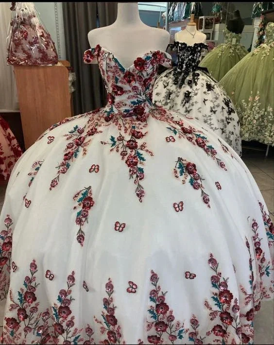 Stunning Off The Shoulder Ball Gown Quinceanera Dress Sweet 16 Dress  Y6191