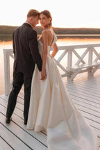 Vintage Wedding Dress One Shoulder Bridal Gown With Court Train WD729