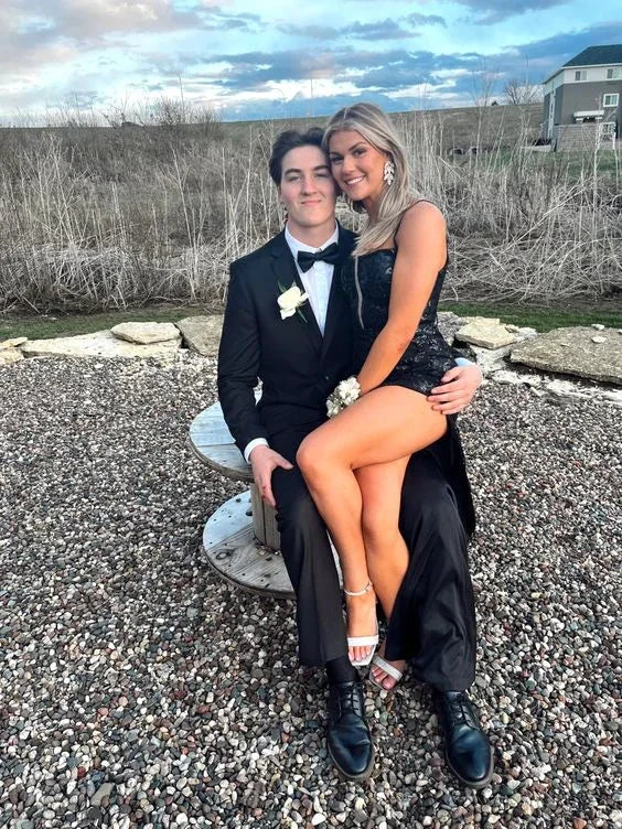 Elegant Black Sheath Prom Dress Black Evening Gown Y6516