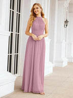Numbersea Halter Sleeveless Bridesmaid Dresses Long for Party Wedding Evening 28054