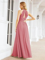 Numbersea Halter Sleeveless Bridesmaid Dresses Long for Party Wedding Evening 28054