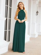 Numbersea Halter Sleeveless Bridesmaid Dresses Long for Party Wedding Evening 28054