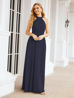 Numbersea Halter Sleeveless Bridesmaid Dresses Long for Party Wedding Evening 28054