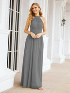 Numbersea Halter Sleeveless Bridesmaid Dresses Long for Party Wedding Evening 28054
