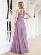 Numbersea Halter Sleeveless Bridesmaid Dresses Long for Party Wedding Evening 28054