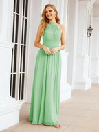 Numbersea Halter Sleeveless Bridesmaid Dresses Long for Party Wedding Evening 28054