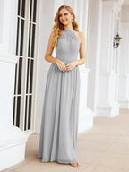 Numbersea Halter Sleeveless Bridesmaid Dresses Long for Party Wedding Evening 28054
