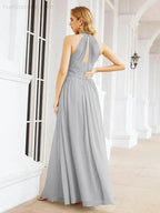 Numbersea Halter Sleeveless Bridesmaid Dresses Long for Party Wedding Evening 28054