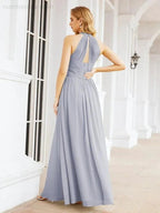 Numbersea Halter Sleeveless Bridesmaid Dresses Long for Party Wedding Evening 28054
