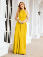 Numbersea Halter Sleeveless Bridesmaid Dresses Long for Party Wedding Evening 28054