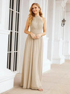 Numbersea Halter Sleeveless Bridesmaid Dresses Long for Party Wedding Evening 28054