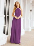 Numbersea Halter Sleeveless Bridesmaid Dresses Long for Party Wedding Evening 28054