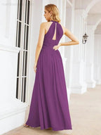 Numbersea Halter Sleeveless Bridesmaid Dresses Long for Party Wedding Evening 28054