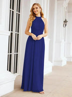 Numbersea Halter Sleeveless Bridesmaid Dresses Long for Party Wedding Evening 28054