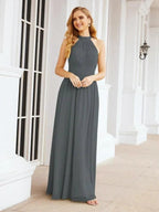 Numbersea Halter Sleeveless Bridesmaid Dresses Long for Party Wedding Evening 28054