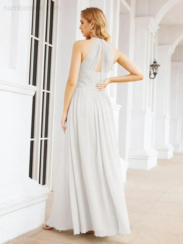 Numbersea Halter Sleeveless Bridesmaid Dresses Long for Party Wedding Evening 28054