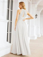 Numbersea Halter Sleeveless Bridesmaid Dresses Long for Party Wedding Evening 28054