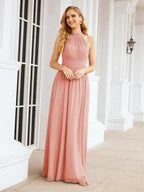 Numbersea Halter Sleeveless Bridesmaid Dresses Long for Party Wedding Evening 28054