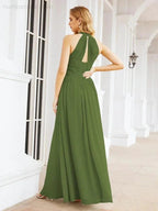 Numbersea Halter Sleeveless Bridesmaid Dresses Long for Party Wedding Evening 28054