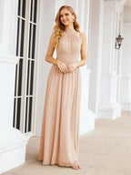 Numbersea Halter Sleeveless Bridesmaid Dresses Long for Party Wedding Evening 28054