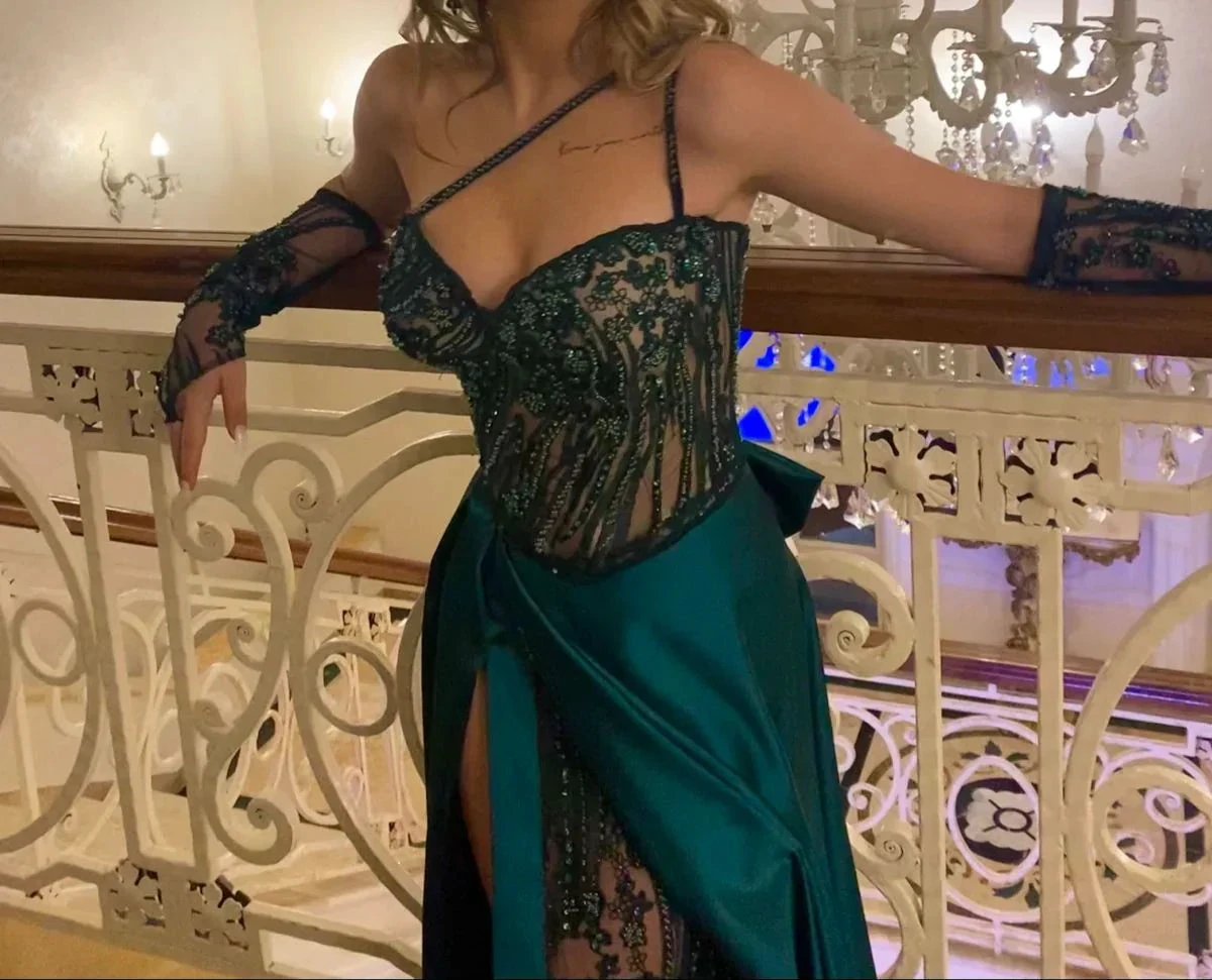 Unique Green Long Evening Dress,Green Evening Gown  Y4112
