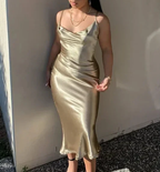 Suspender satin sexy retro evening dress for women backless strappy party tight dress Y4133