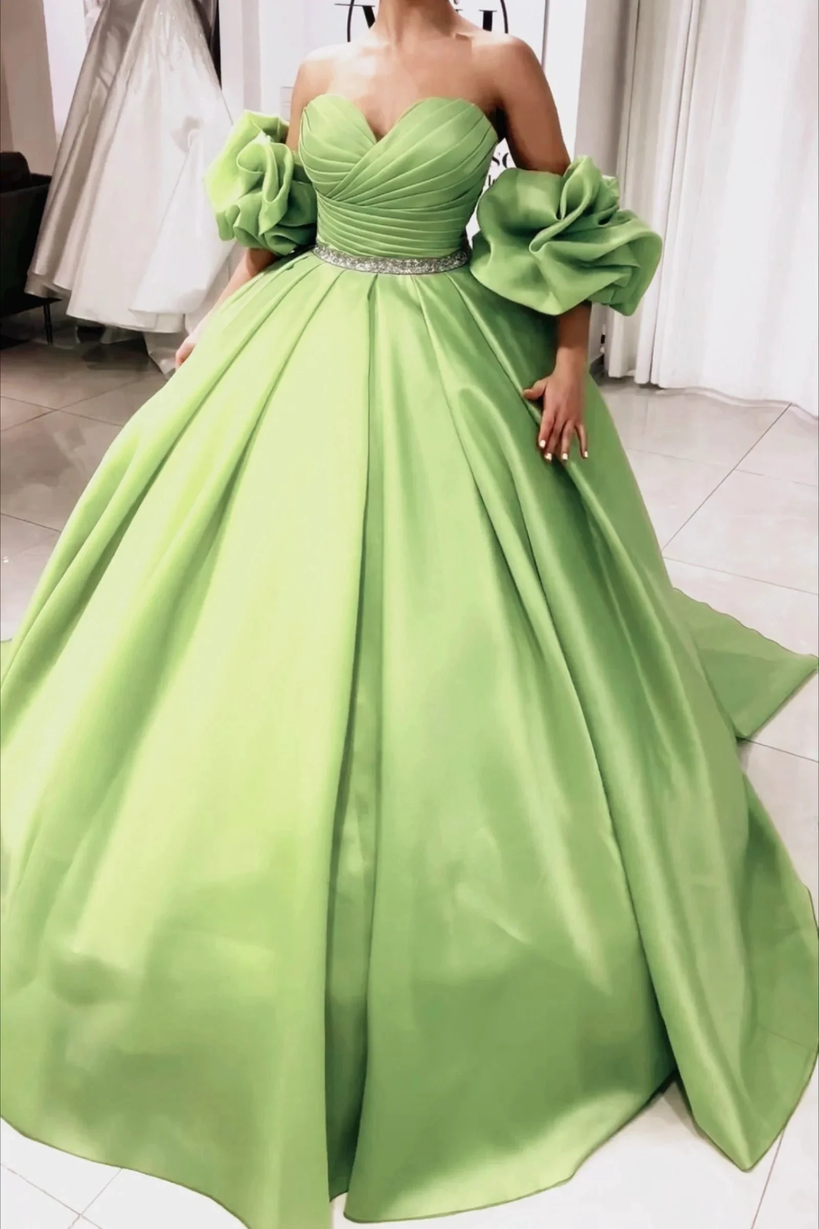 Unique Green Ball Gown 15 Dress for quinceanera  Y4497