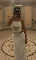Sexy White Tight Evening Dress Aesthetic Outfit Dress Y4664