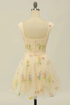 Cute A Line Sweetheart Purple Short Homecoming Dress with Embroidery
