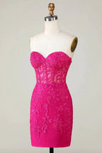 Bodycon Light Green Sweetheart Corset Short Homecoming Dress with Appliques