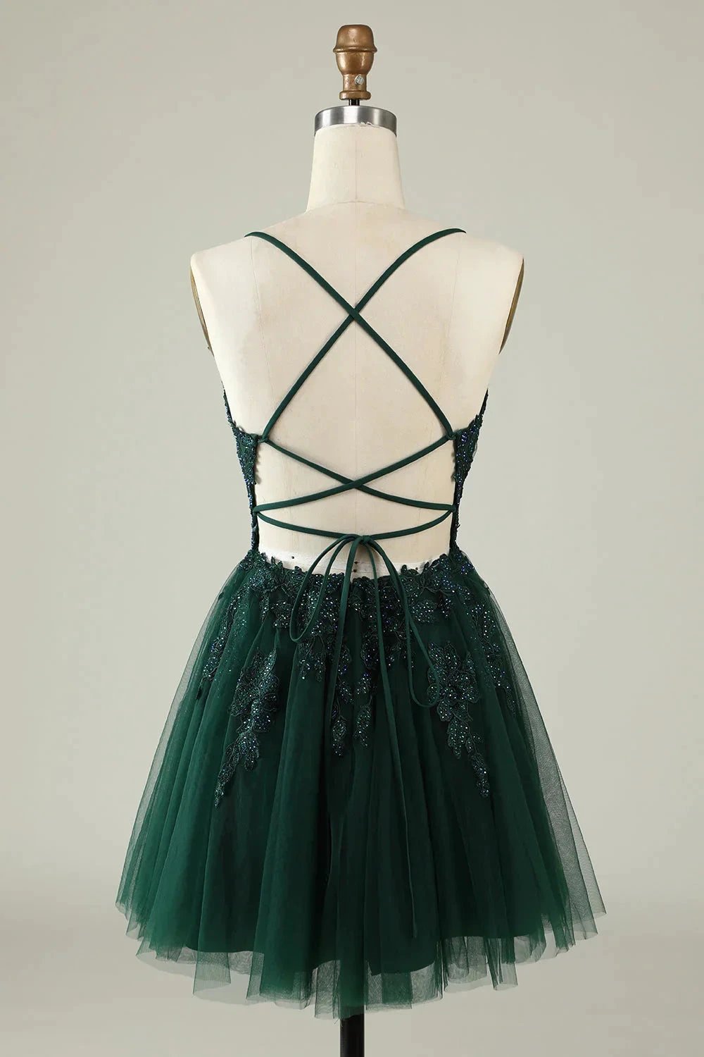 Blush A Line Spaghetti Straps Short Homecoming Dress with Appliques